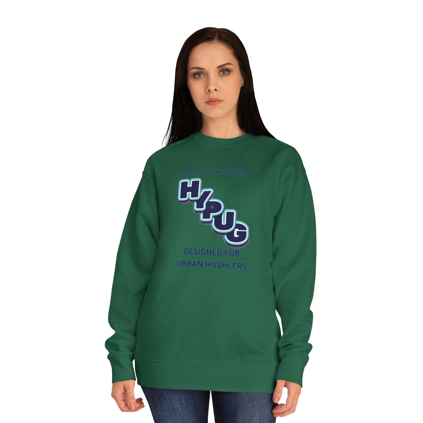 Urban Dogs Crewneck Sweatshirt — "HYPUG" Graphic Pullover for City Dog Lovers