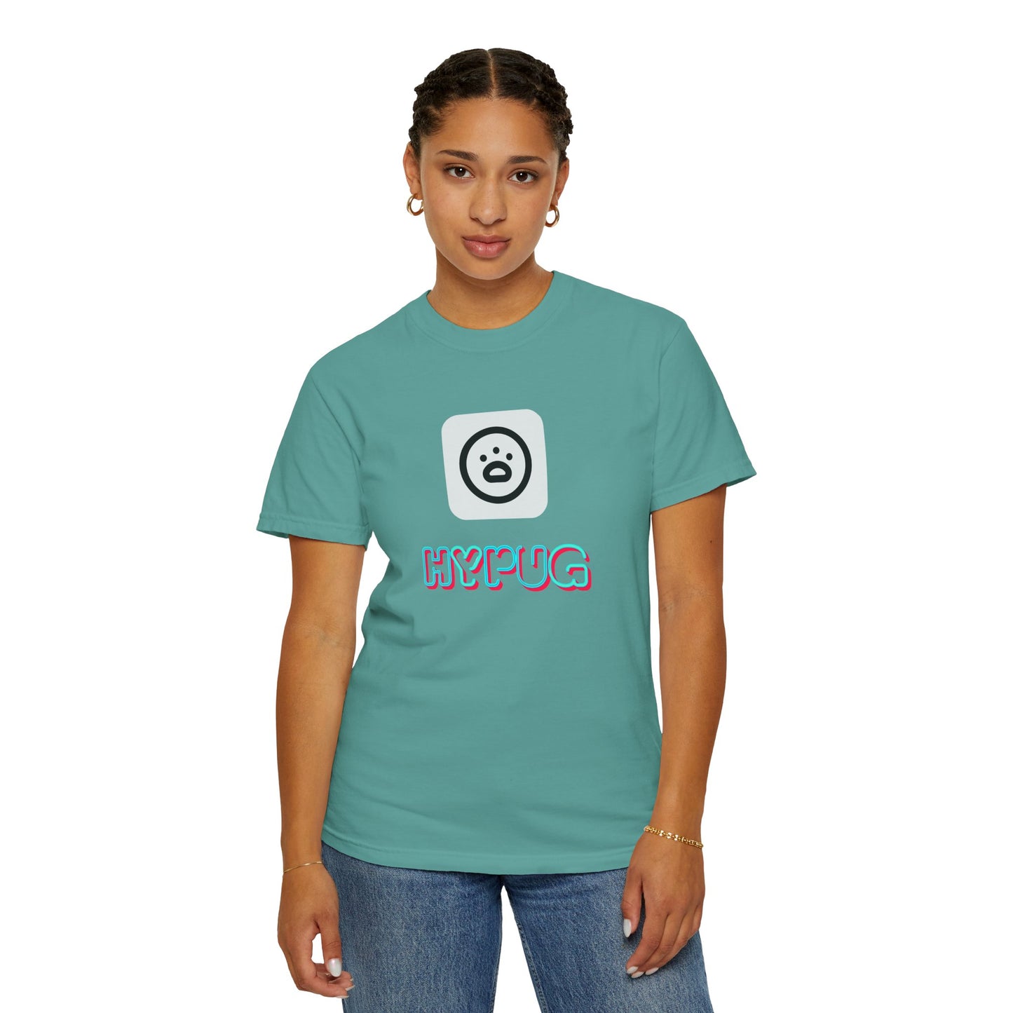 Big Dog Graphic T-Shirt — 'HYPUG' Retro Logo with Illustrated Boxer Dog