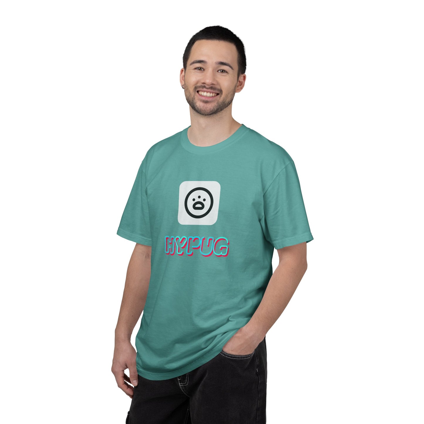 Big Dog Graphic T-Shirt — 'HYPUG' Retro Logo with Illustrated Boxer Dog
