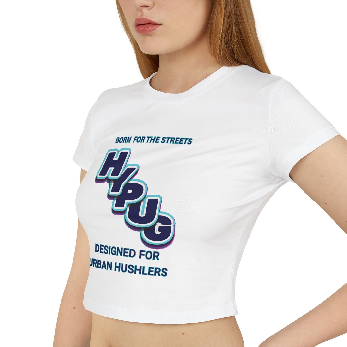 Urban Dogs Graphic Baby Tee — "Hypug" Streetwear Crop Top for Urban Hustlers