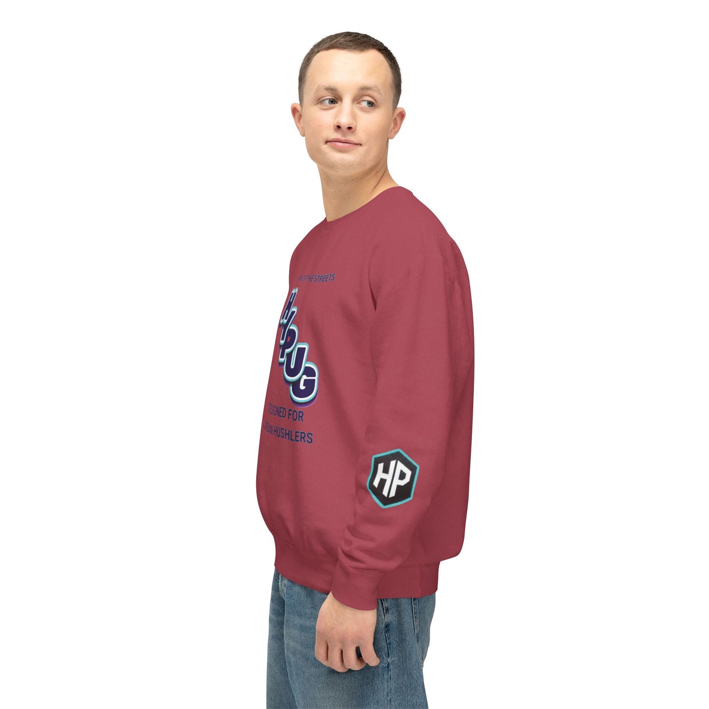 Crewneck Sweatshirt — “HYPUG: Born for the Streets / Designed for Urban Hushlers”