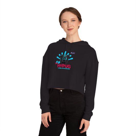 Hypug Cyber-Pug Hoodie — Womens Graphic Hooded Sweatshirt Black
