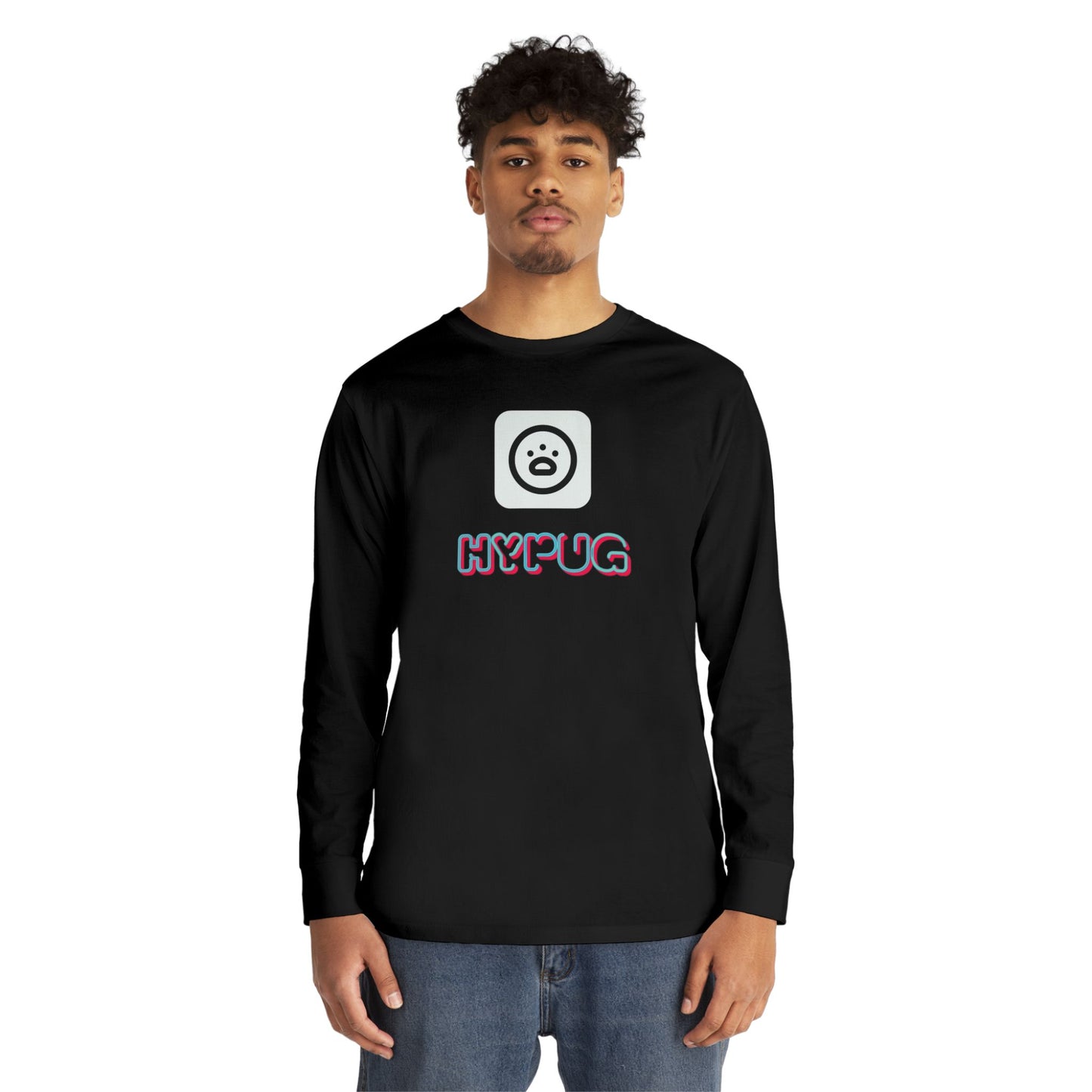 Big Dog Boxer Long Sleeve Tee — 'HYPUG BIG DOG' Graphic Crewneck