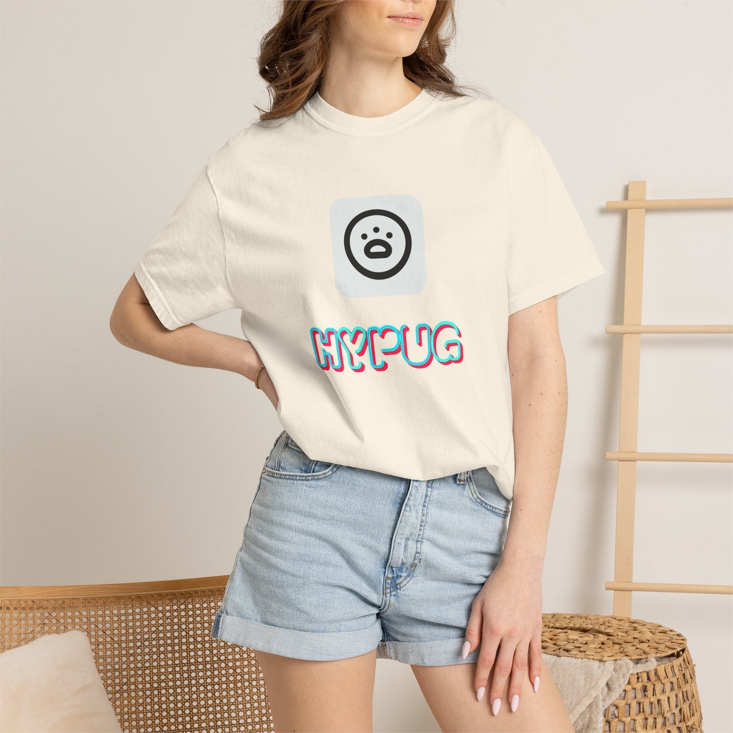 Big Dog Graphic T-Shirt — 'HYPUG' Retro Logo with Illustrated Boxer Dog