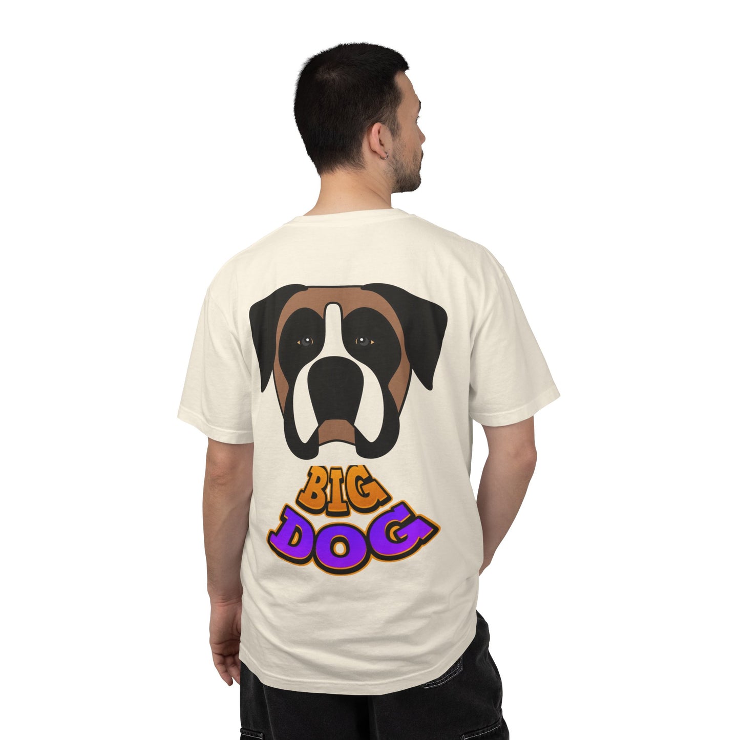 Big Dog Graphic T-Shirt — 'HYPUG' Retro Logo with Illustrated Boxer Dog