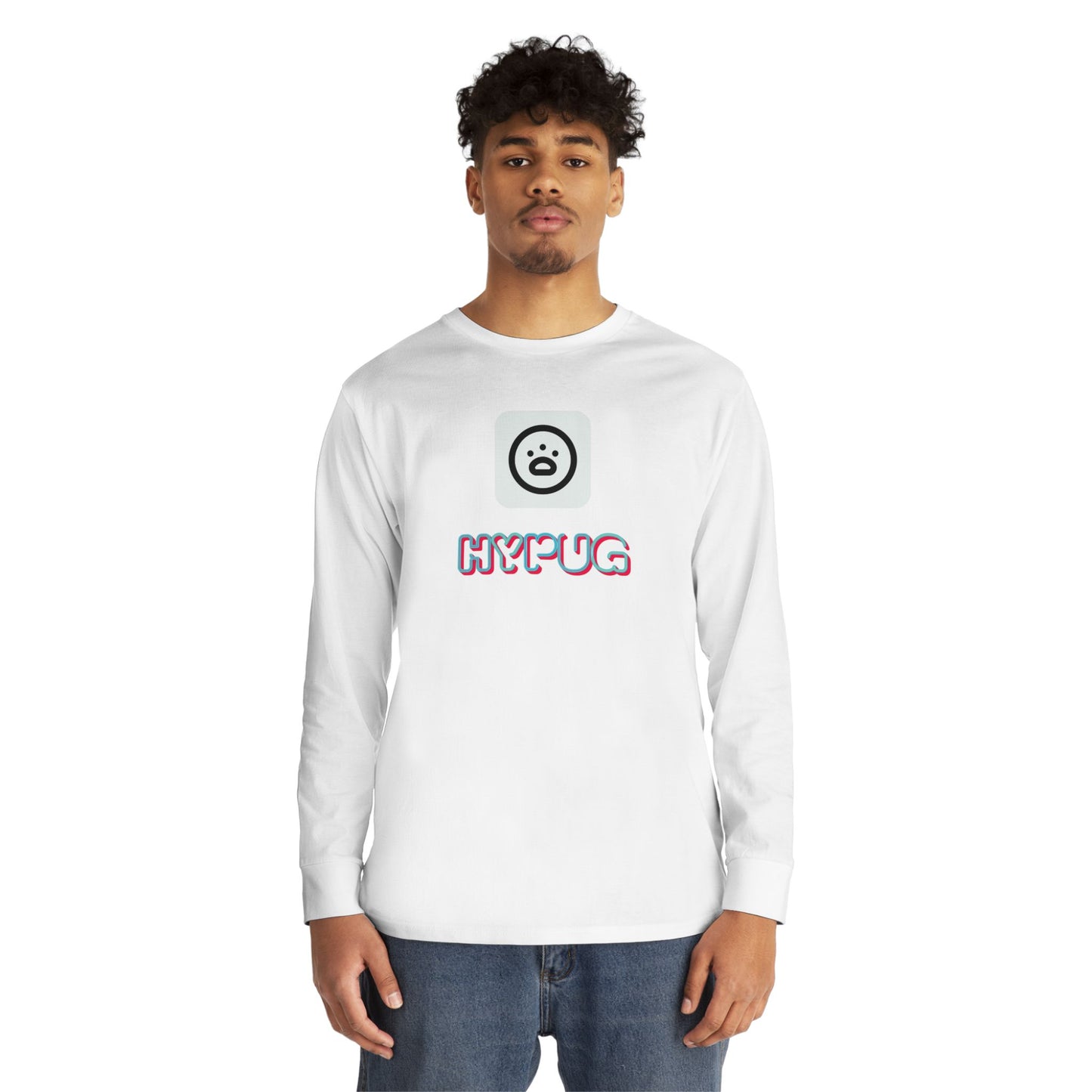 Big Dog Boxer Long Sleeve Tee — 'HYPUG BIG DOG' Graphic Crewneck