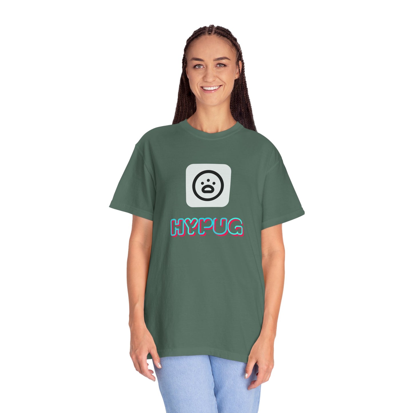 Big Dog Graphic T-Shirt — 'HYPUG' Retro Logo with Illustrated Boxer Dog