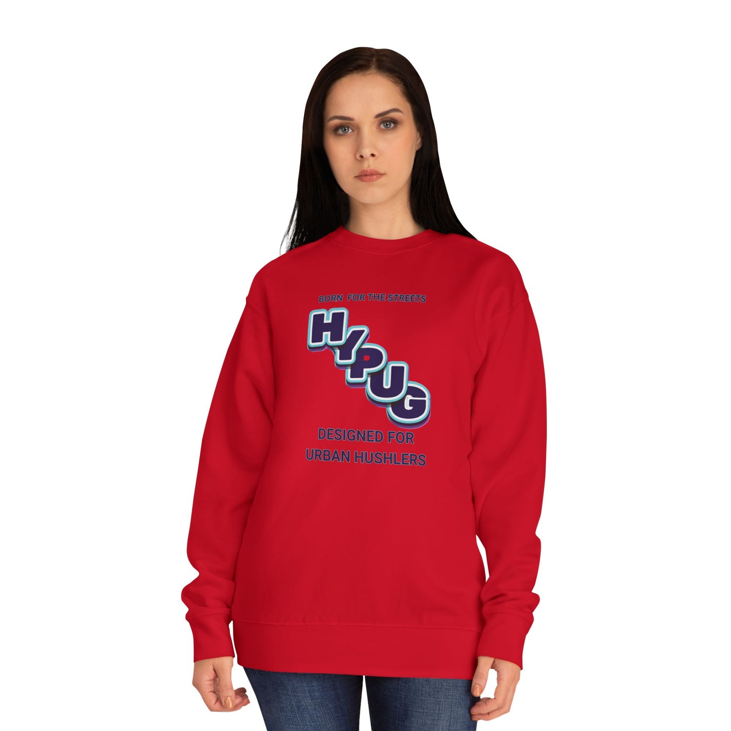 Urban Dogs Crewneck Sweatshirt — "HYPUG" Graphic Pullover for City Dog Lovers