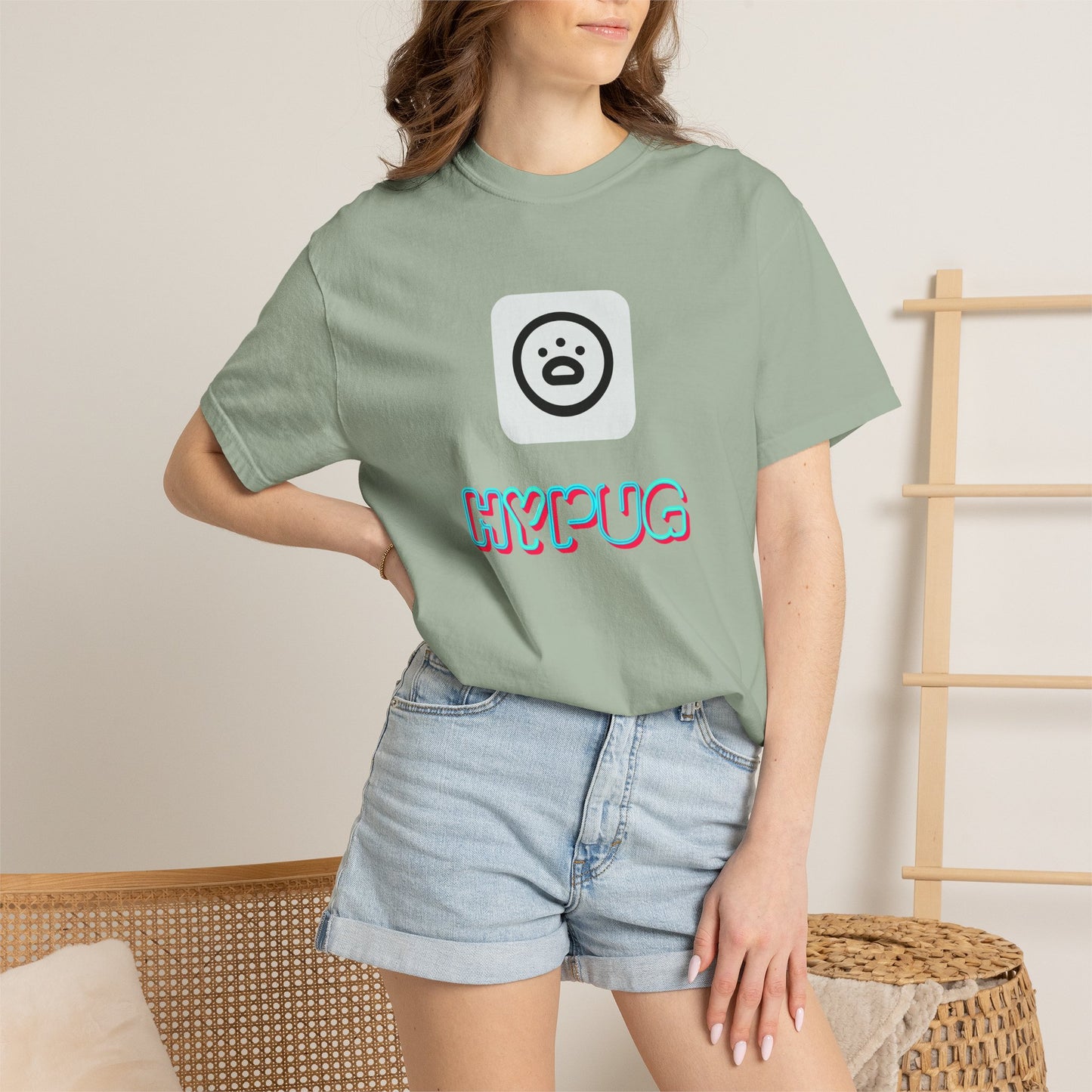Big Dog Graphic T-Shirt — 'HYPUG' Retro Logo with Illustrated Boxer Dog