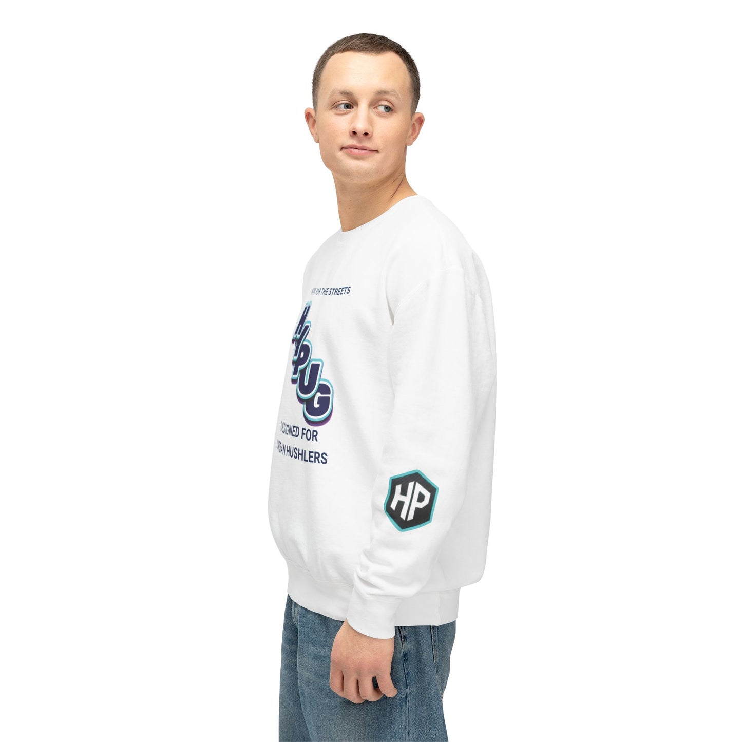 Crewneck Sweatshirt — “HYPUG: Born for the Streets / Designed for Urban Hushlers”