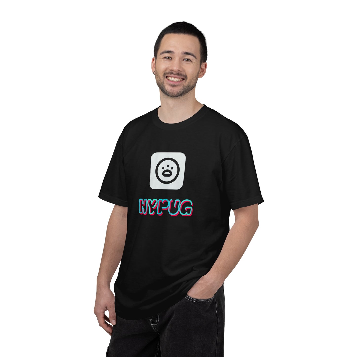 Big Dog Graphic T-Shirt — 'HYPUG' Retro Logo with Illustrated Boxer Dog