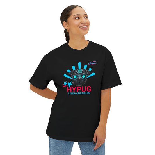 Hypug Cyber Pug Tee — Retro Futuristic Pug Graphic T-Shirt Black