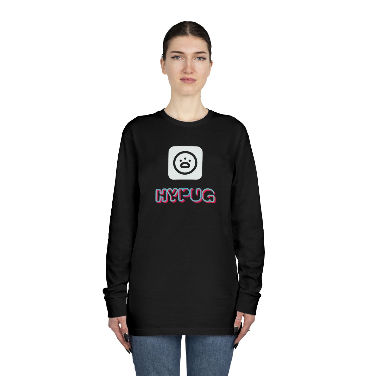 Big Dog Boxer Long Sleeve Tee — 'HYPUG BIG DOG' Graphic Crewneck