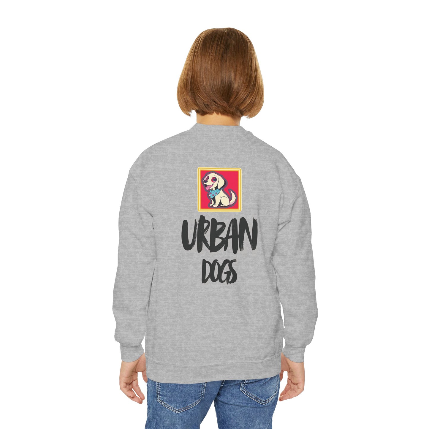Hypug Youth Crewneck Sweatshirt — Urban Dogs "Hipus" Graphic Pullover