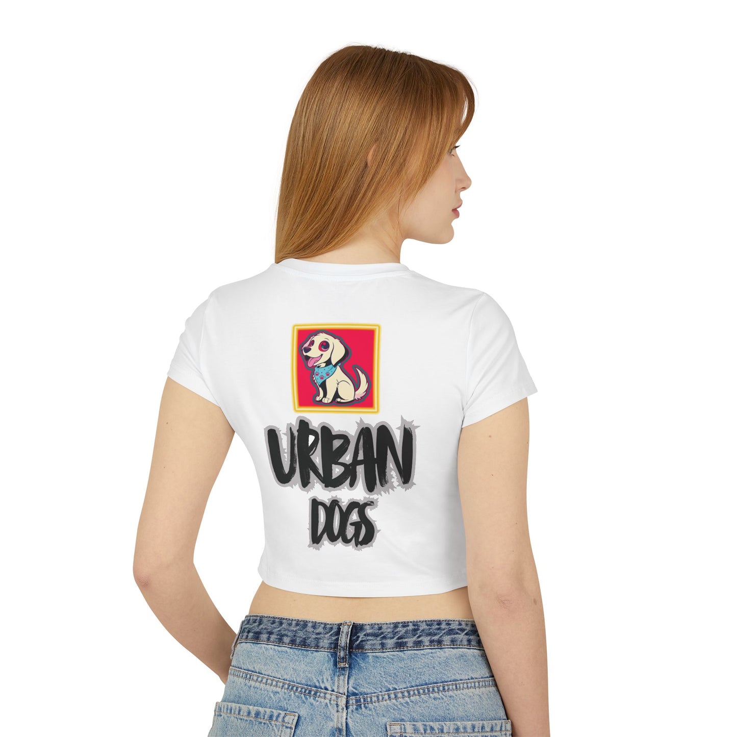 Urban Dogs Graphic Baby Tee — "Hypug" Streetwear Crop Top for Urban Hustlers