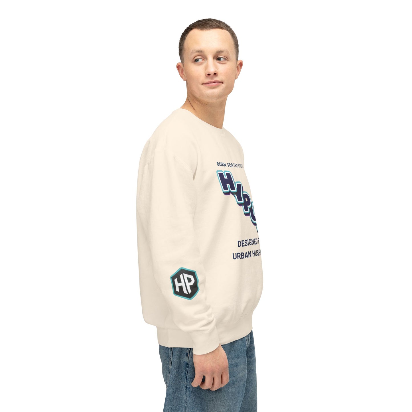 Crewneck Sweatshirt — “HYPUG: Born for the Streets / Designed for Urban Hushlers”