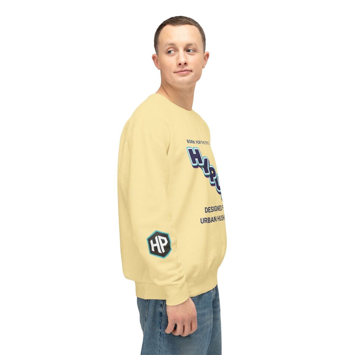 Crewneck Sweatshirt — “HYPUG: Born for the Streets / Designed for Urban Hushlers”