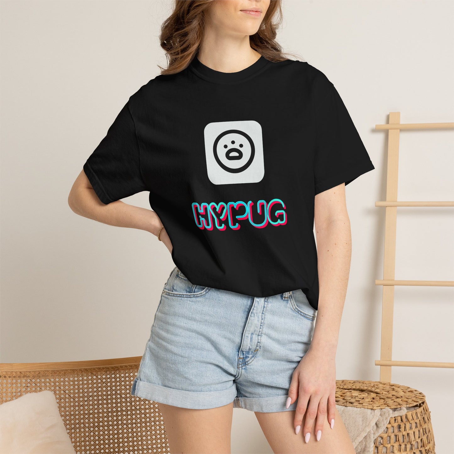 Big Dog Graphic T-Shirt — 'HYPUG' Retro Logo with Illustrated Boxer Dog