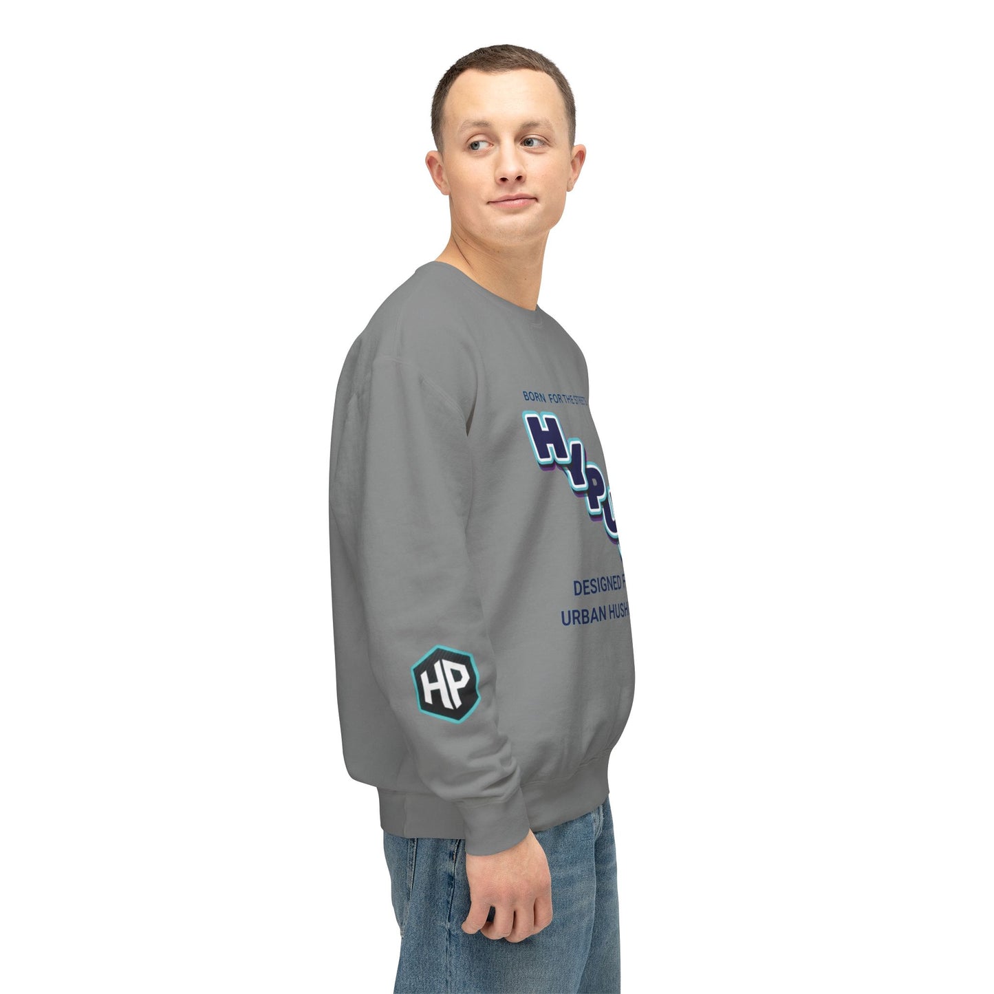 Crewneck Sweatshirt — “HYPUG: Born for the Streets / Designed for Urban Hushlers”