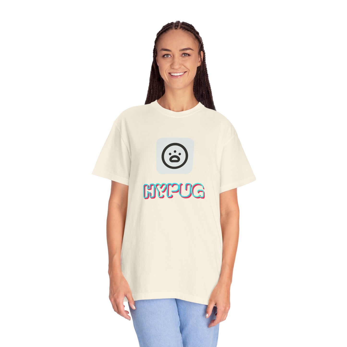 Big Dog Graphic T-Shirt — 'HYPUG' Retro Logo with Illustrated Boxer Dog