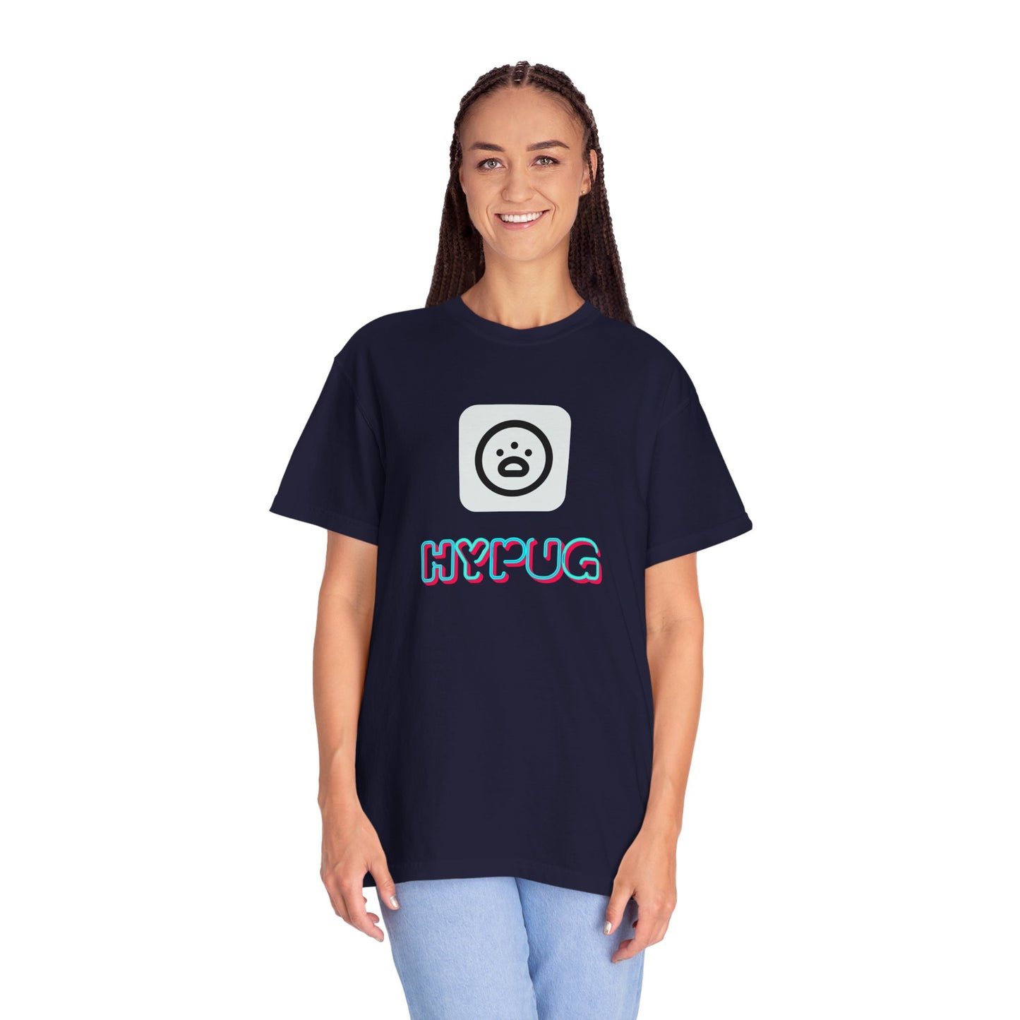 Big Dog Graphic T-Shirt — 'HYPUG' Retro Logo with Illustrated Boxer Dog