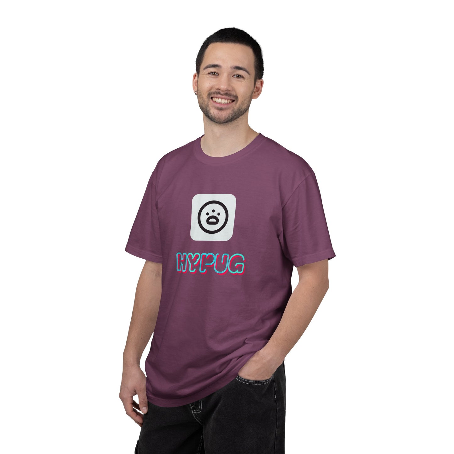 Big Dog Graphic T-Shirt — 'HYPUG' Retro Logo with Illustrated Boxer Dog