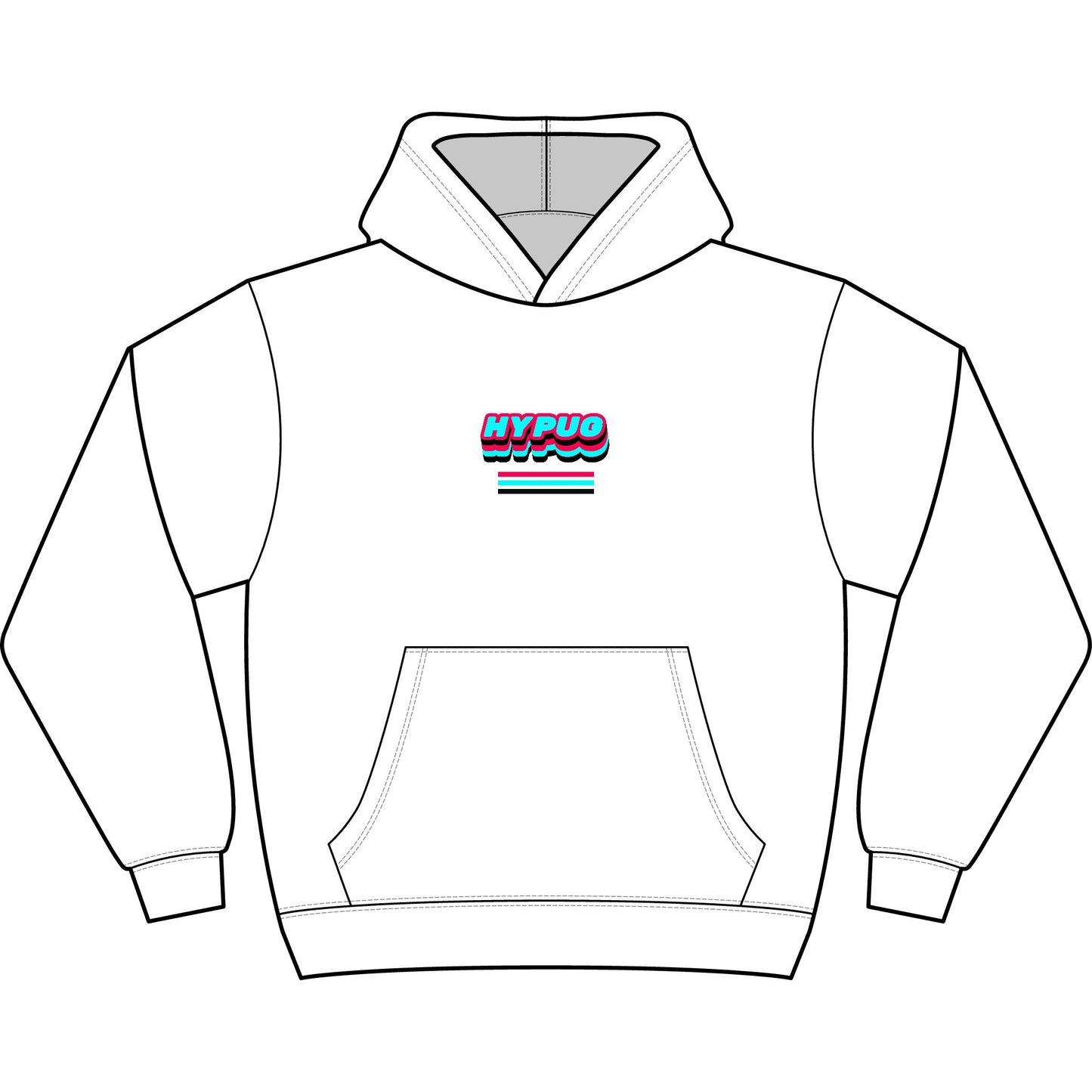 Men's Box Hoodie with Retro Paw Print & 'NYPUO' Chest Logo