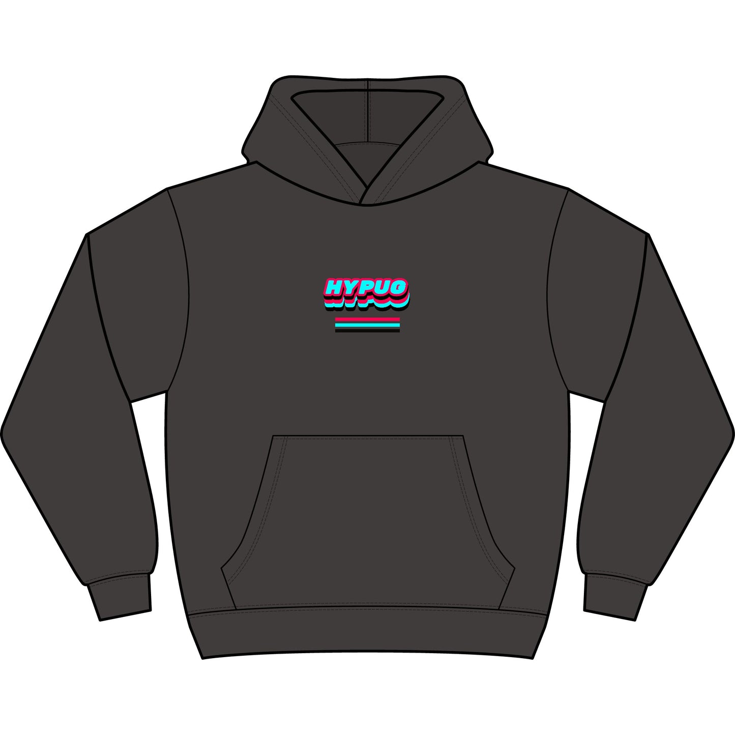 Men's Box Hoodie with Retro Paw Print & 'NYPUO' Chest Logo