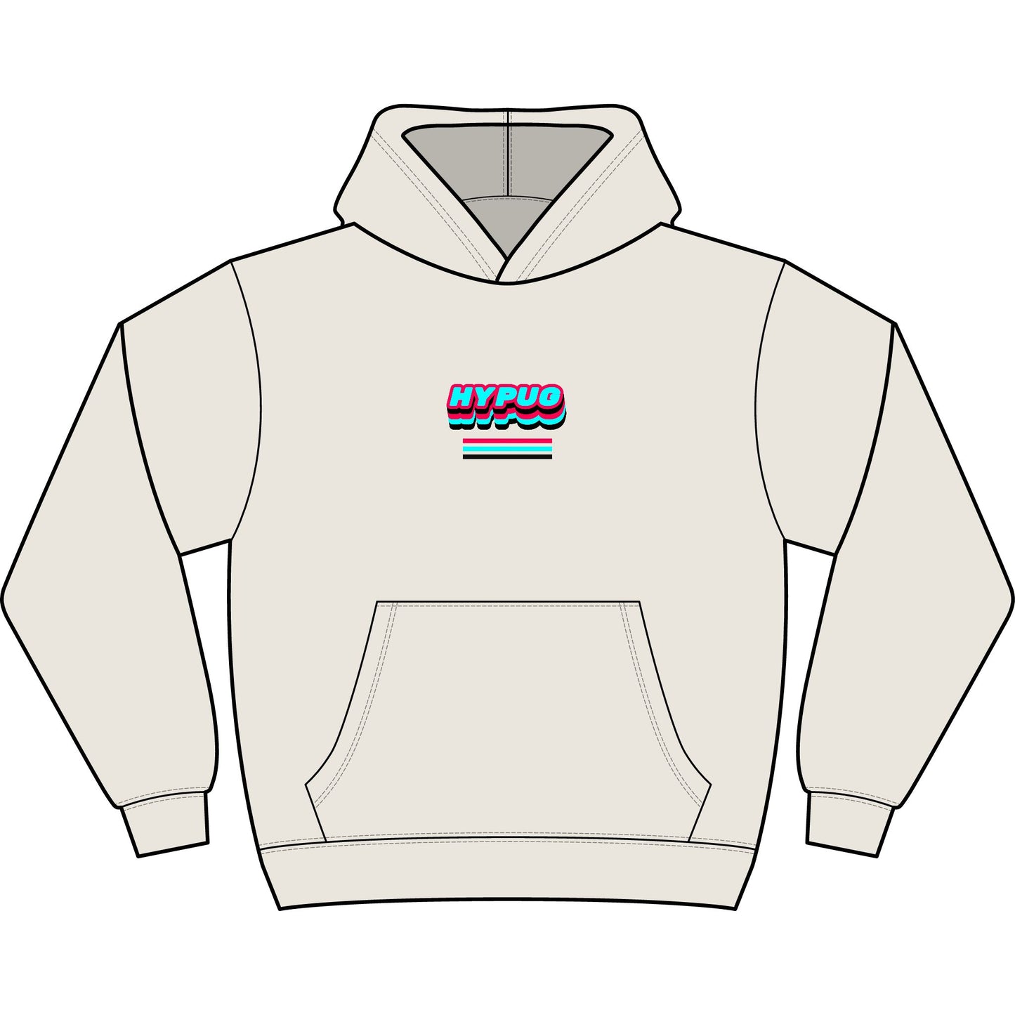 Men's Box Hoodie with Retro Paw Print & 'NYPUO' Chest Logo