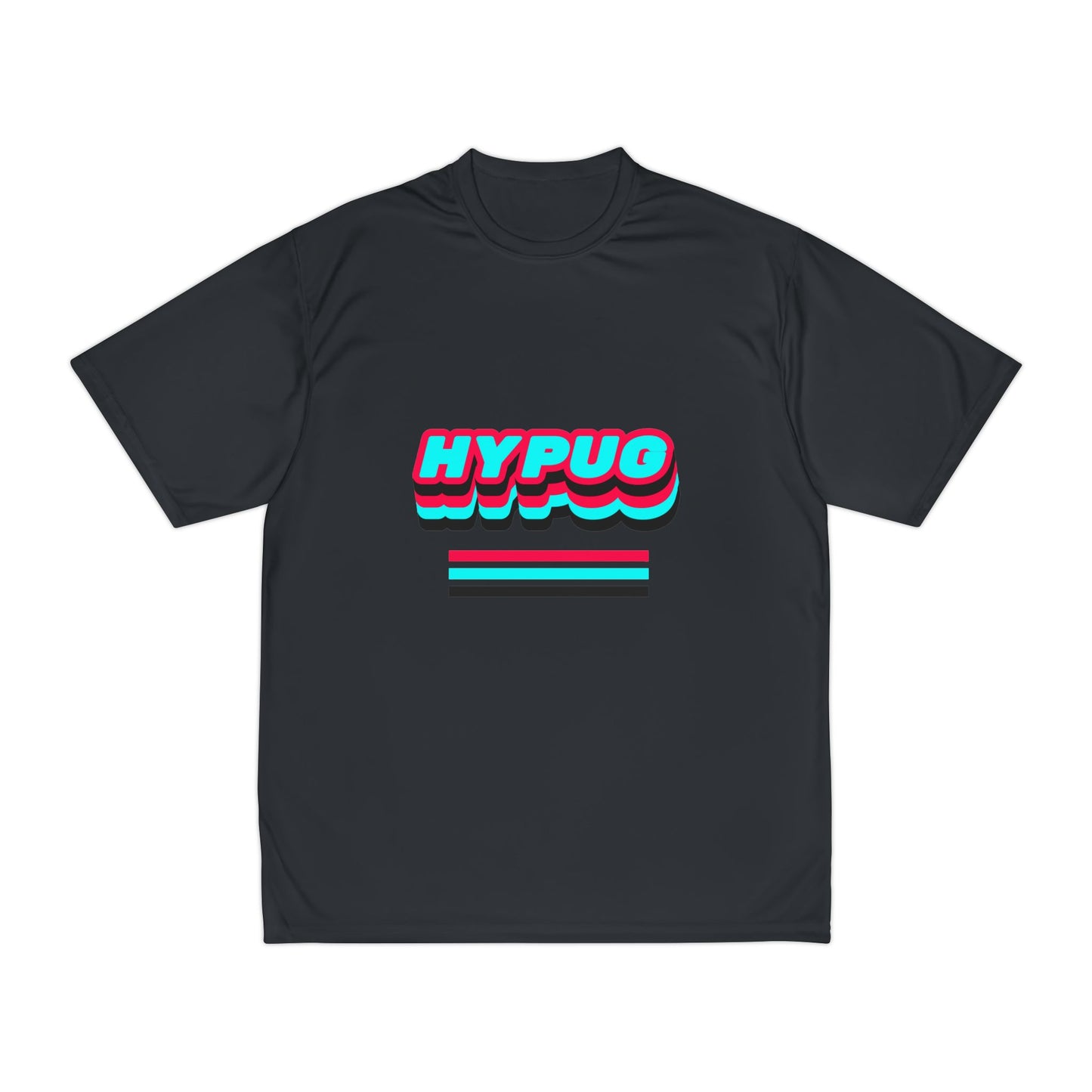 HYPUG Paw Print Performance T‑Shirt — Retro 3D Stripes