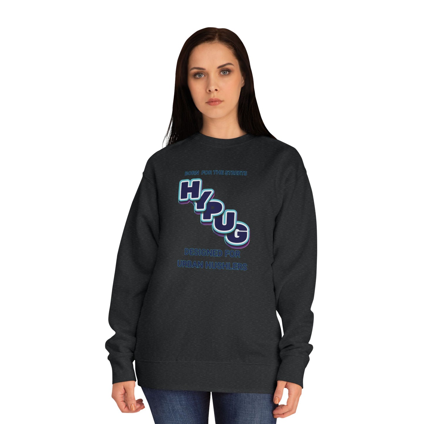 Urban Dogs Crewneck Sweatshirt — "HYPUG" Graphic Pullover for City Dog Lovers