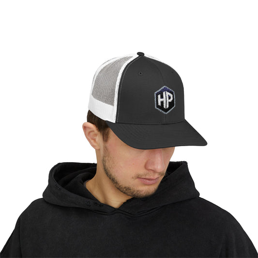 Hypug cyber-pug HP Hex Logo Trucker Cap Black White One size
