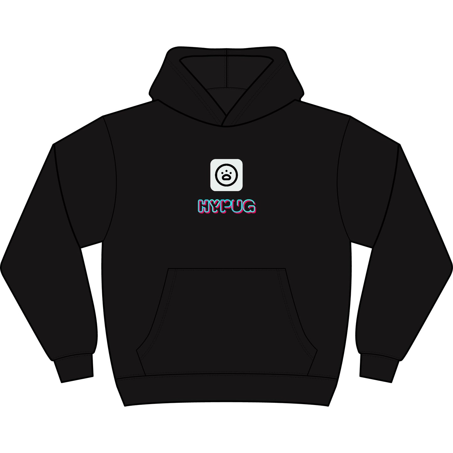 Hypug Big Dog Boxer Hoodie — Men's Graphic Dog Face Pullover with 'Big Dog' & 'Hug' Cute Chest Print