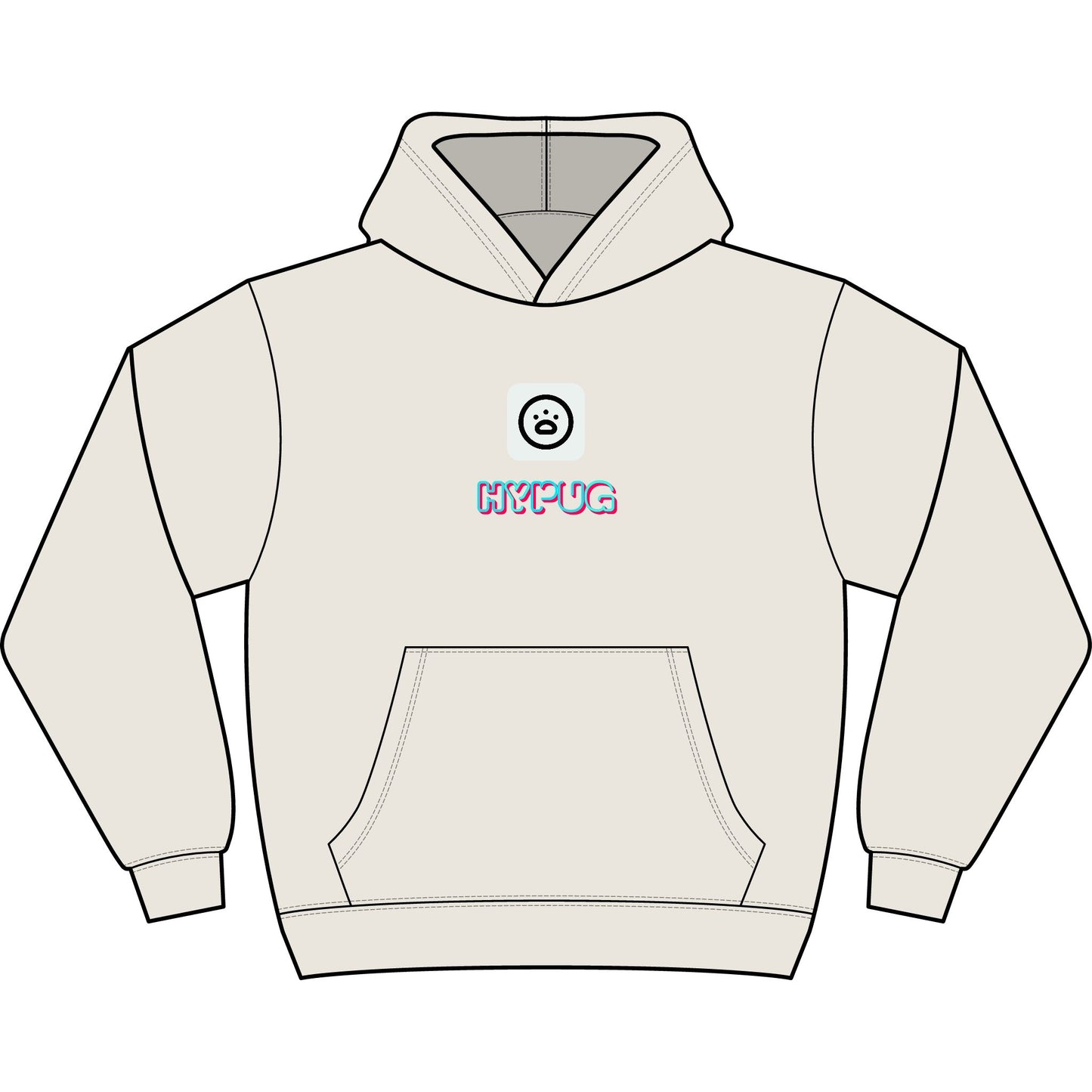 Hypug Big Dog Boxer Hoodie — Men's Graphic Dog Face Pullover with 'Big Dog' & 'Hug' Cute Chest Print