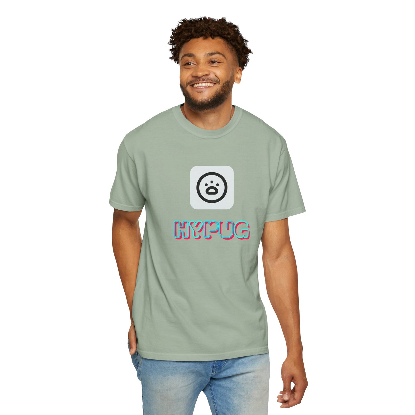 Big Dog Graphic T-Shirt — 'HYPUG' Retro Logo with Illustrated Boxer Dog