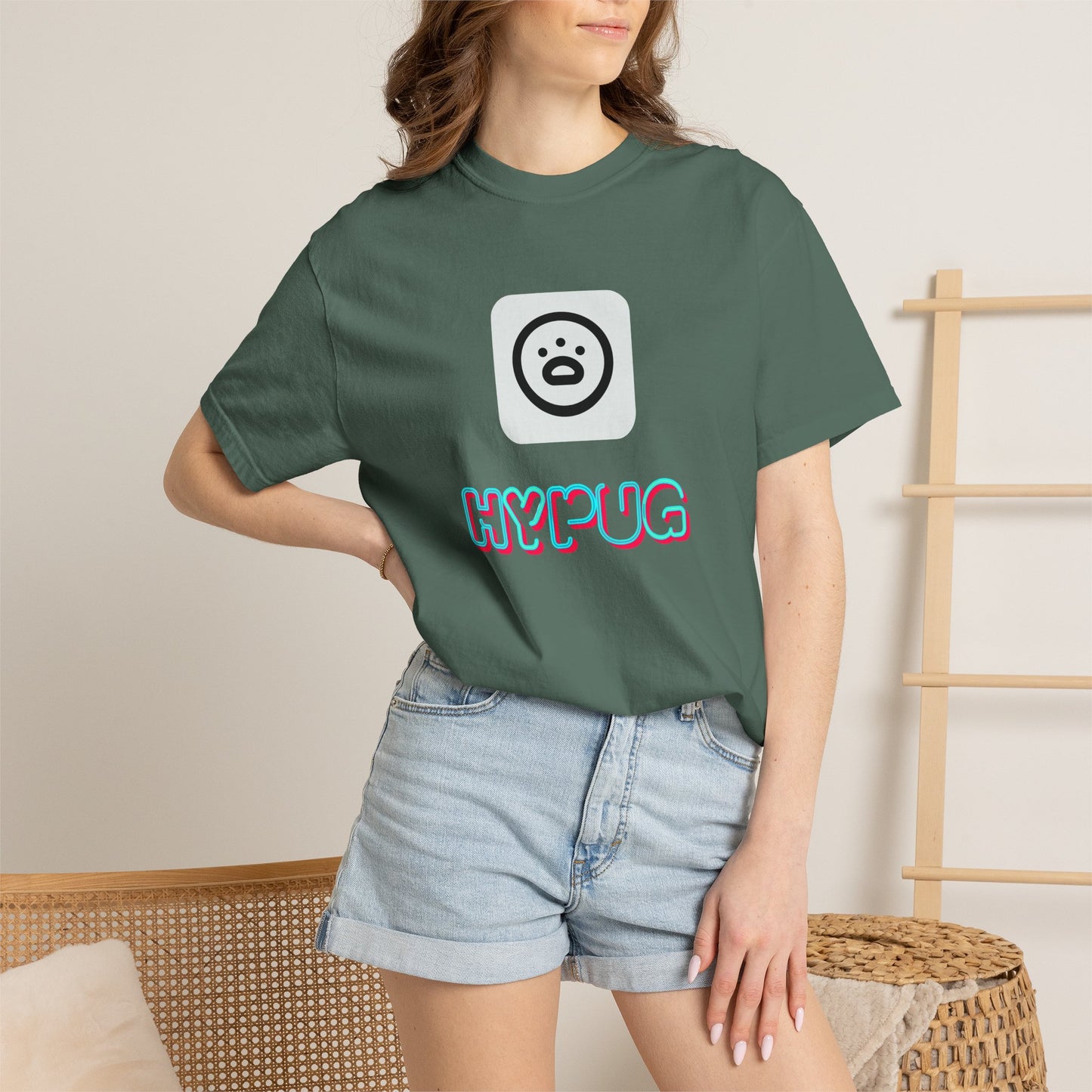 Big Dog Graphic T-Shirt — 'HYPUG' Retro Logo with Illustrated Boxer Dog