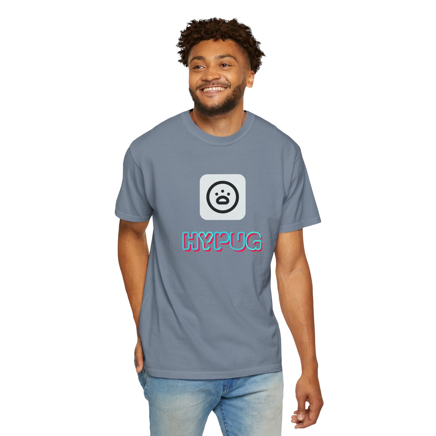 Big Dog Graphic T-Shirt — 'HYPUG' Retro Logo with Illustrated Boxer Dog