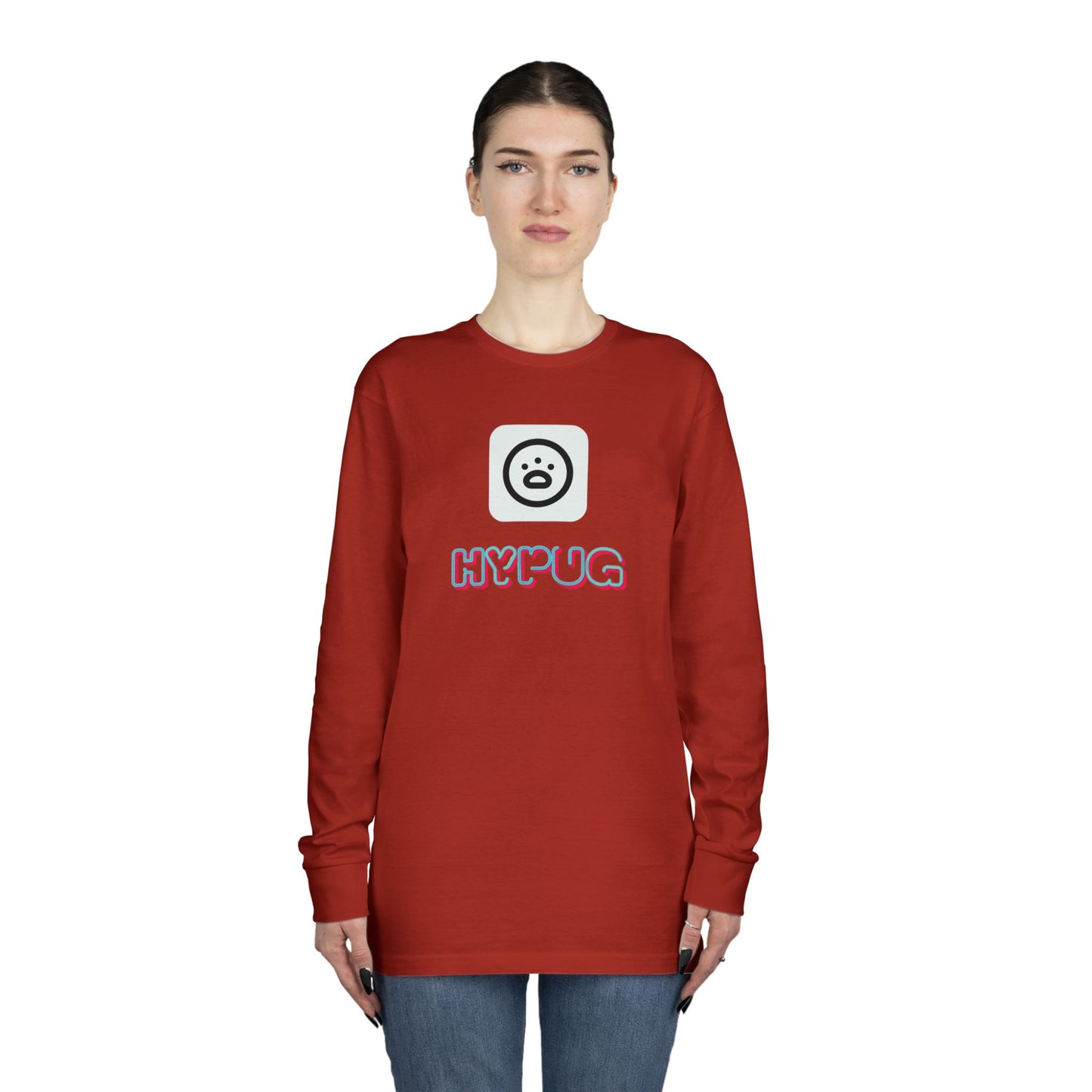 Big Dog Boxer Long Sleeve Tee — 'HYPUG BIG DOG' Graphic Crewneck
