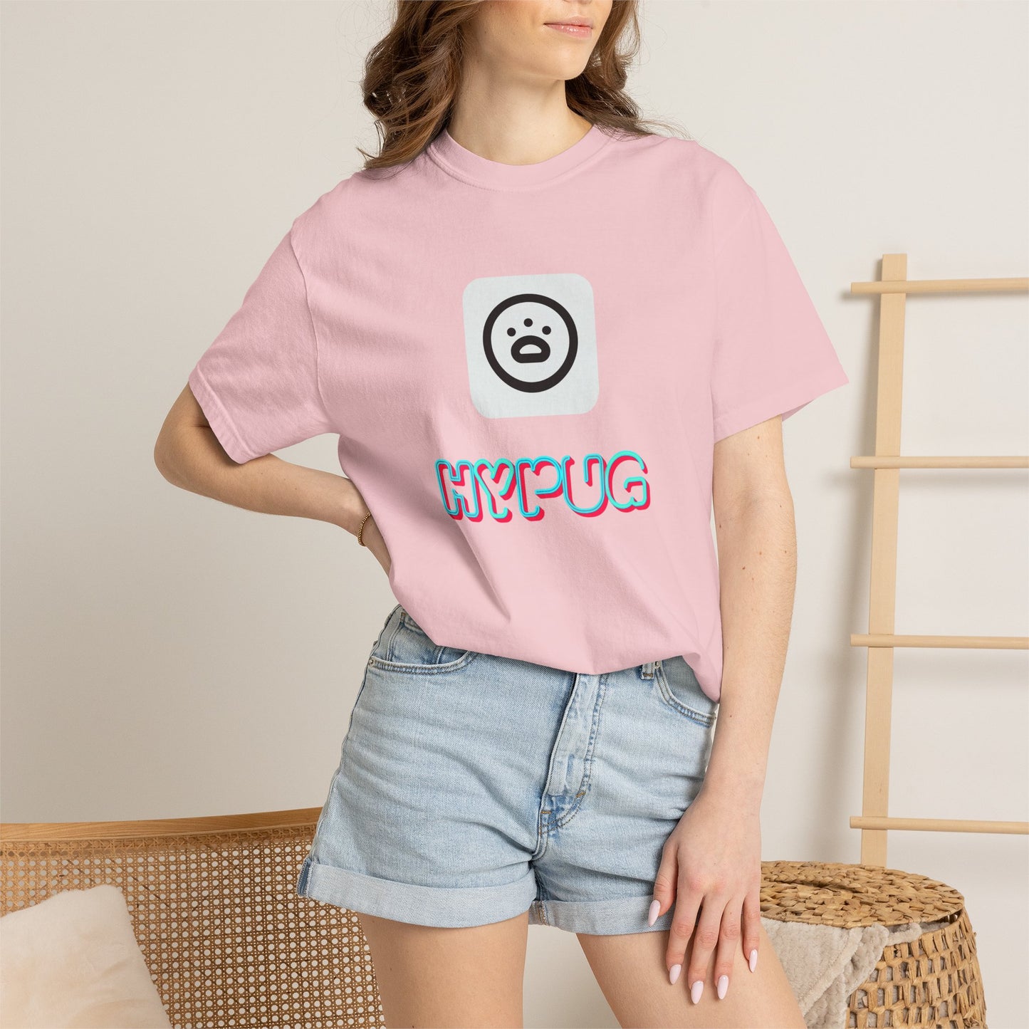 Big Dog Graphic T-Shirt — 'HYPUG' Retro Logo with Illustrated Boxer Dog