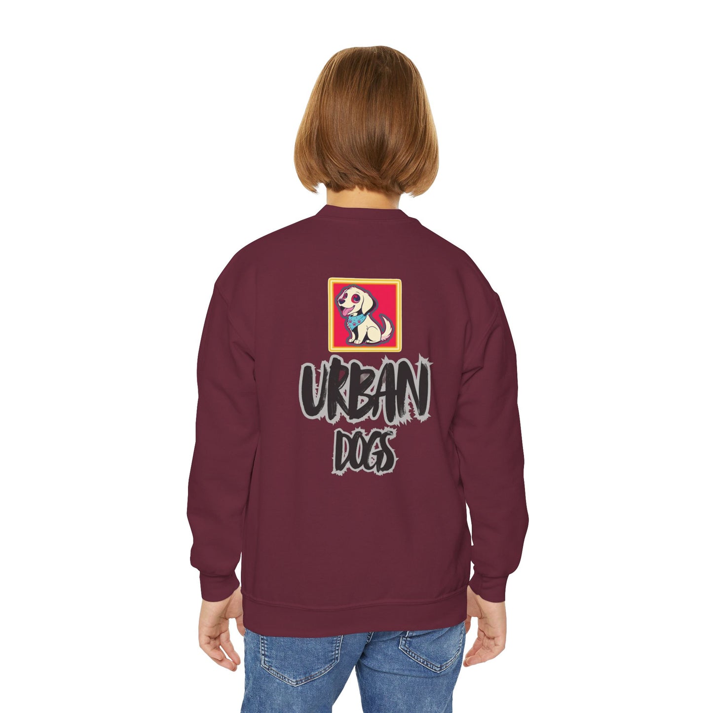 Hypug Youth Crewneck Sweatshirt — Urban Dogs "Hipus" Graphic Pullover