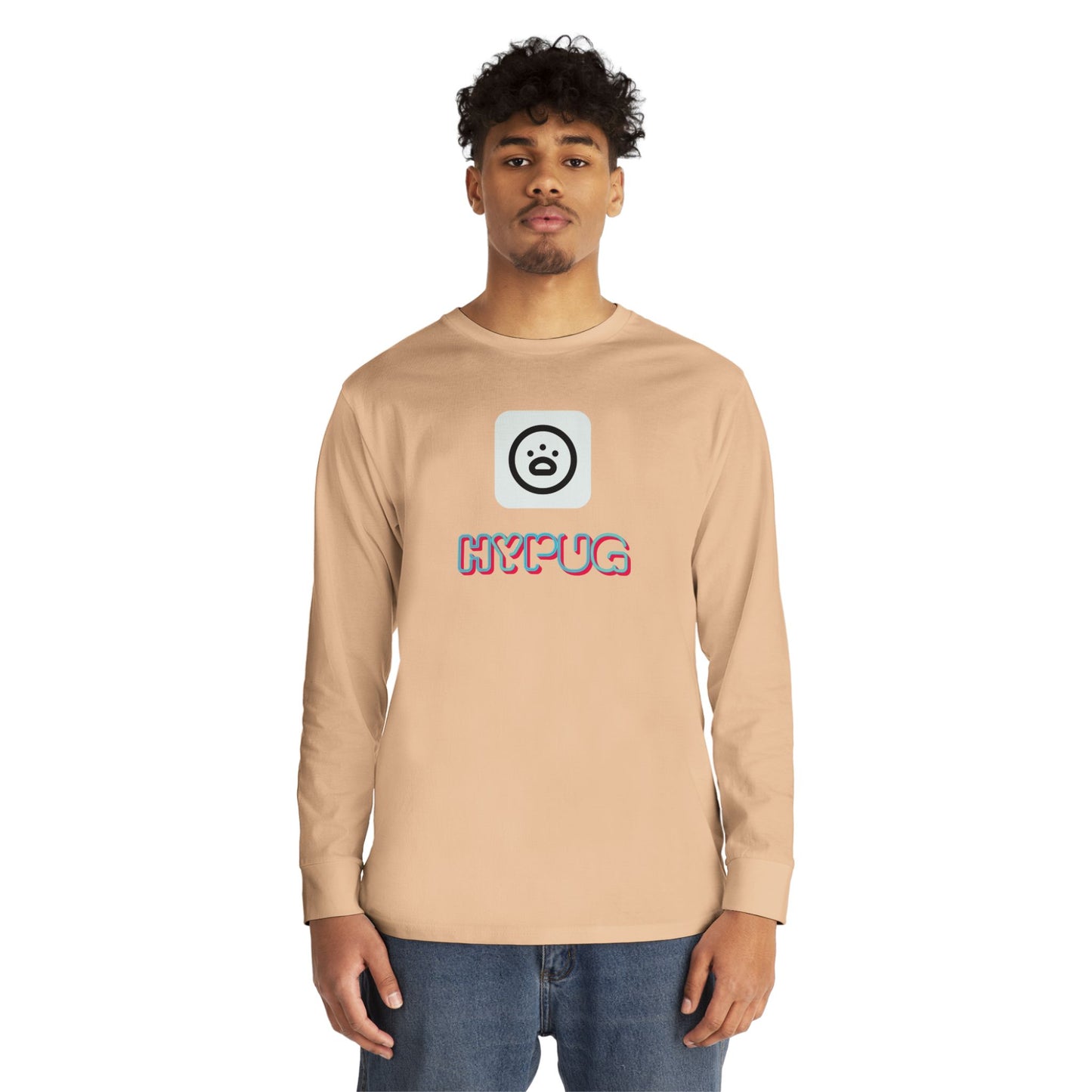 Big Dog Boxer Long Sleeve Tee — 'HYPUG BIG DOG' Graphic Crewneck
