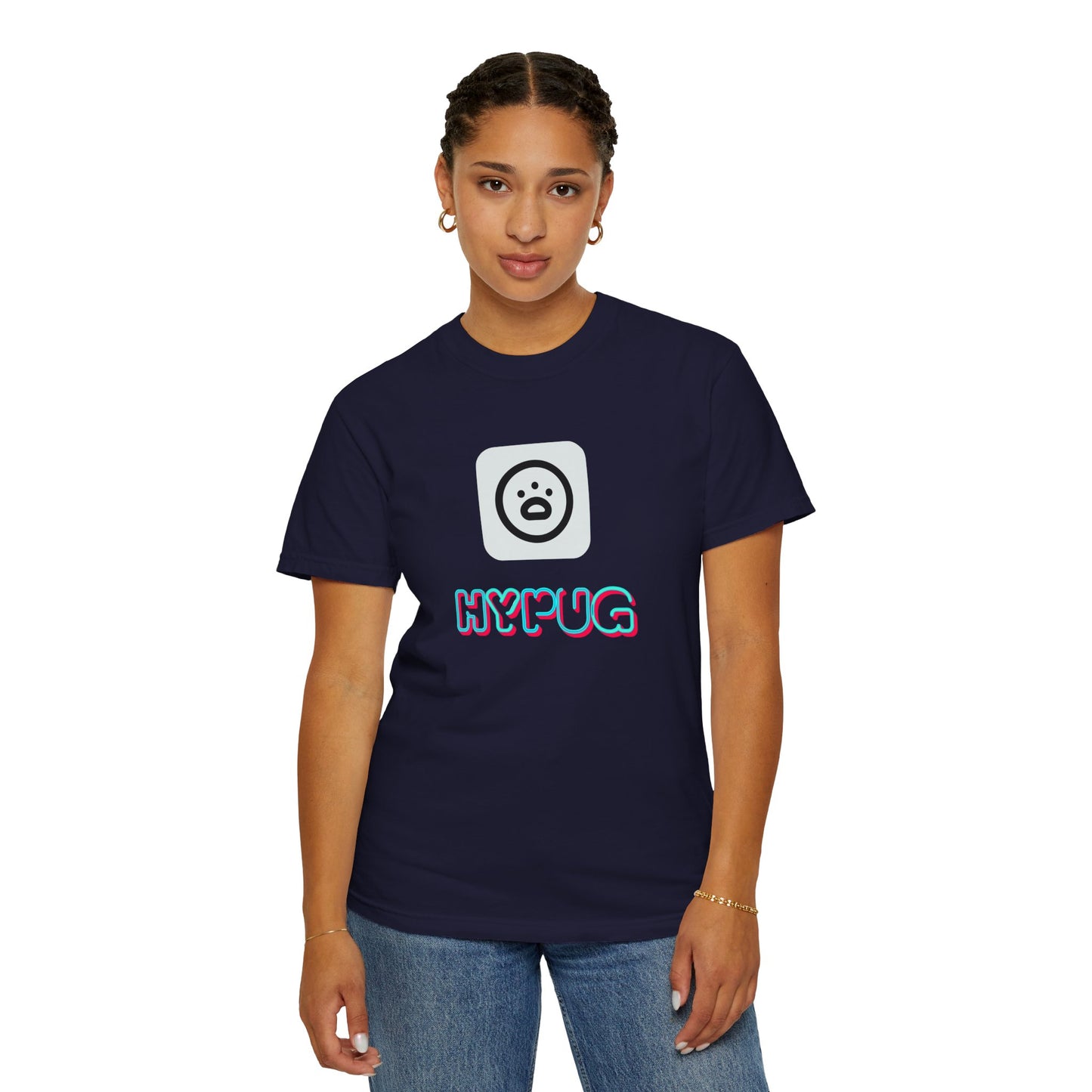 Big Dog Graphic T-Shirt — 'HYPUG' Retro Logo with Illustrated Boxer Dog