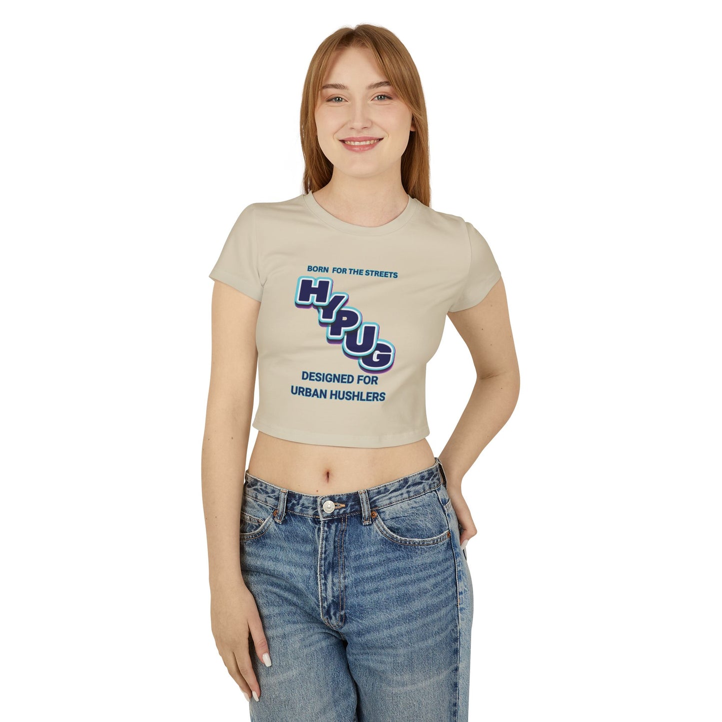 Urban Dogs Graphic Baby Tee — "Hypug" Streetwear Crop Top for Urban Hustlers
