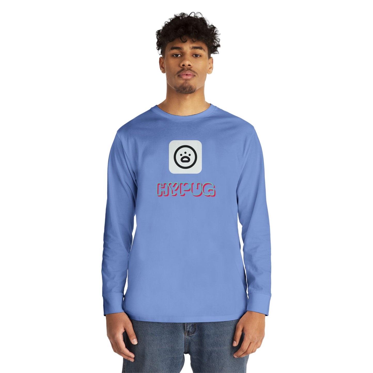 Big Dog Boxer Long Sleeve Tee — 'HYPUG BIG DOG' Graphic Crewneck