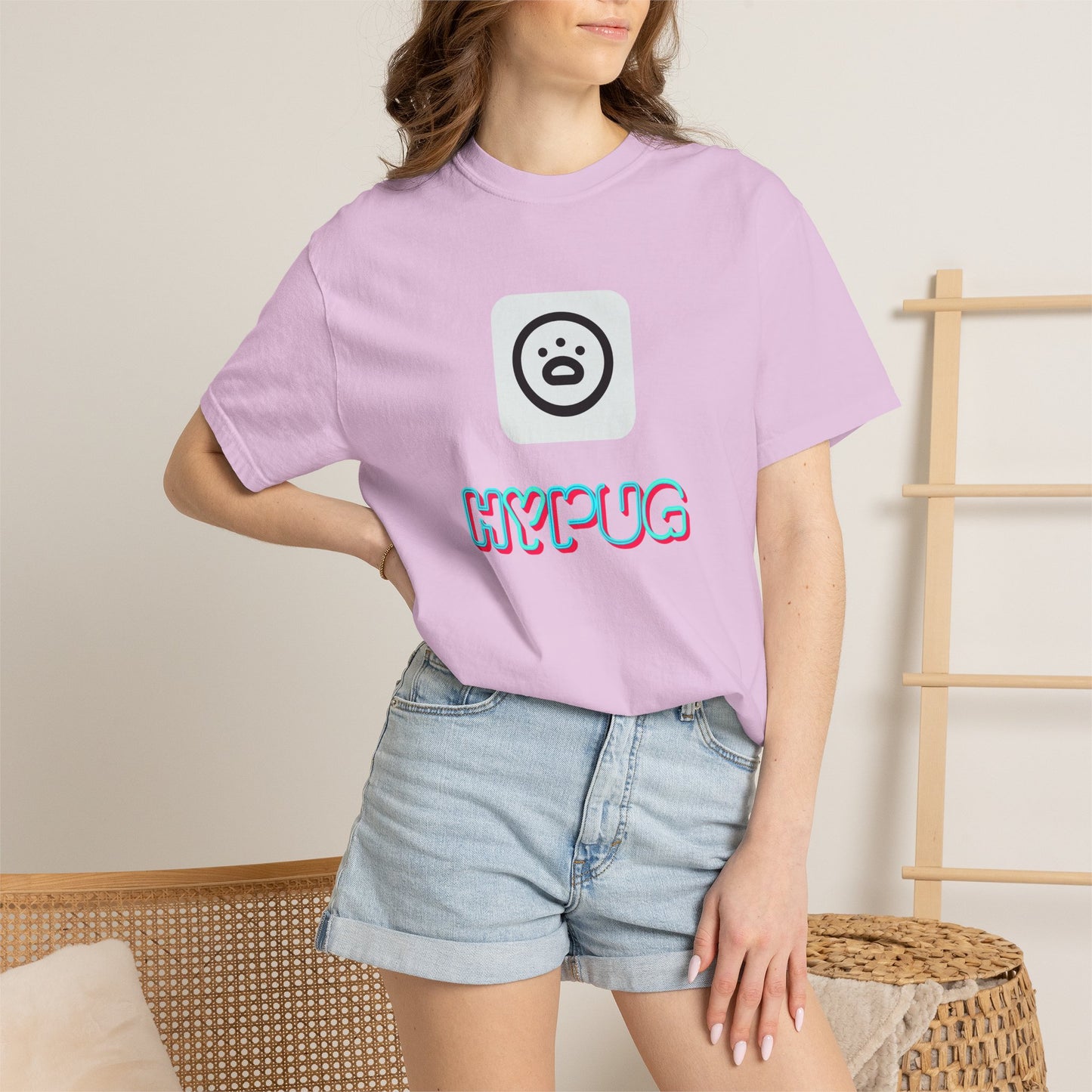 Big Dog Graphic T-Shirt — 'HYPUG' Retro Logo with Illustrated Boxer Dog