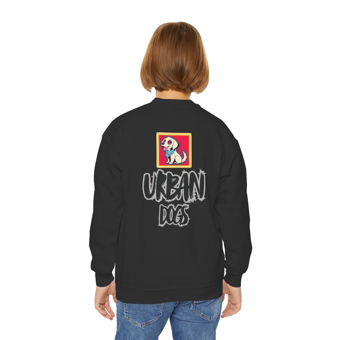Hypug Youth Crewneck Sweatshirt — Urban Dogs "Hipus" Graphic Pullover