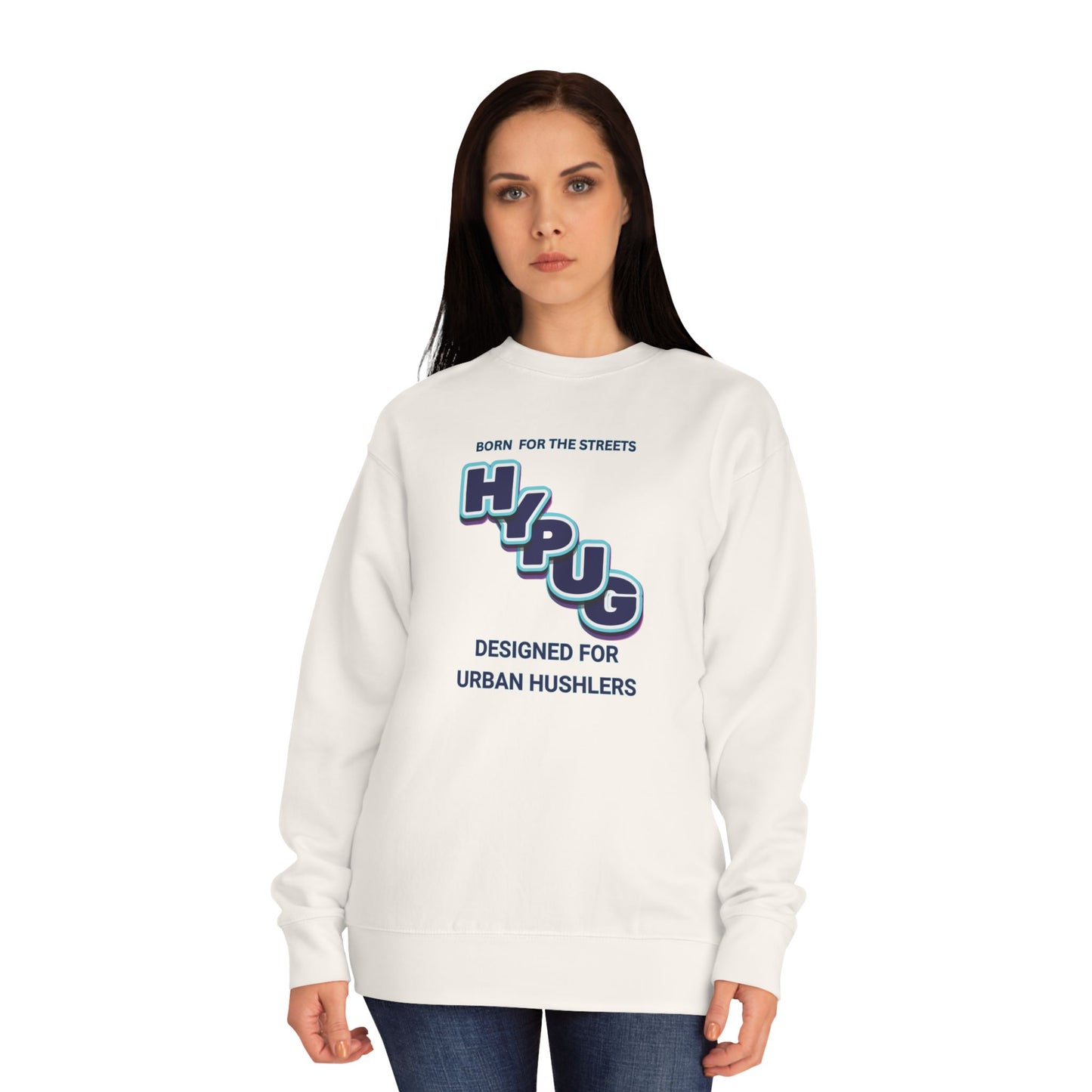 Urban Dogs Crewneck Sweatshirt — "HYPUG" Graphic Pullover for City Dog Lovers