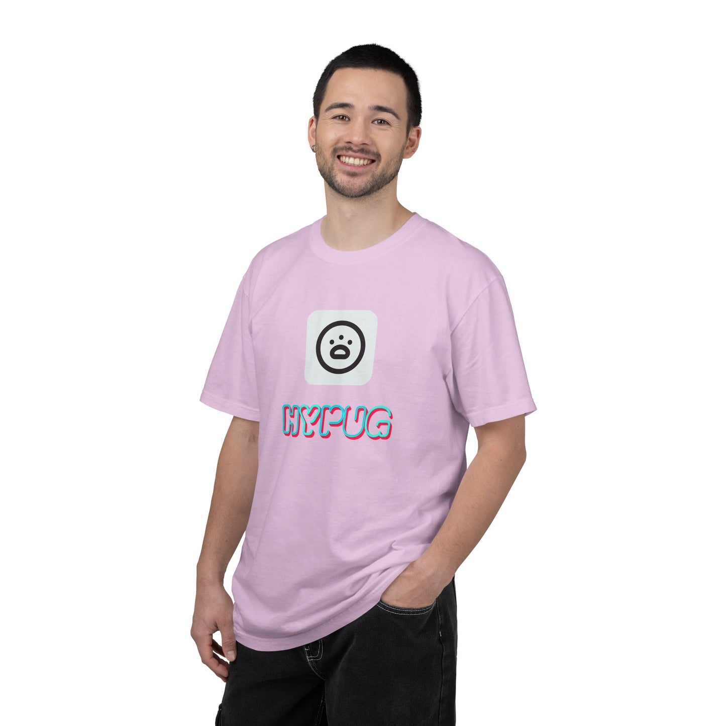 Big Dog Graphic T-Shirt — 'HYPUG' Retro Logo with Illustrated Boxer Dog