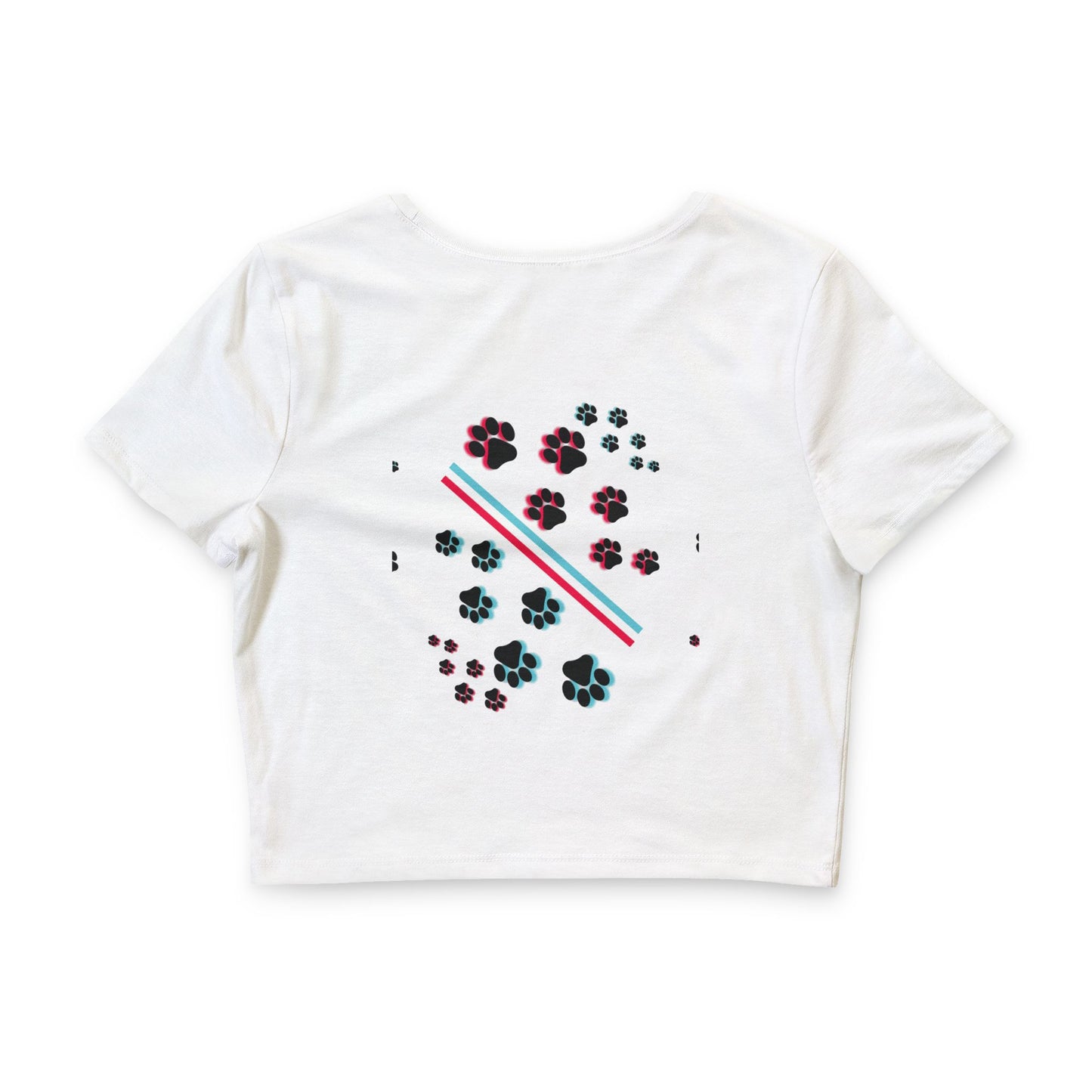 Retro 'HYPUG' Floral Stripe Crop Tee — Women's Vintage-Inspired Graphic Top