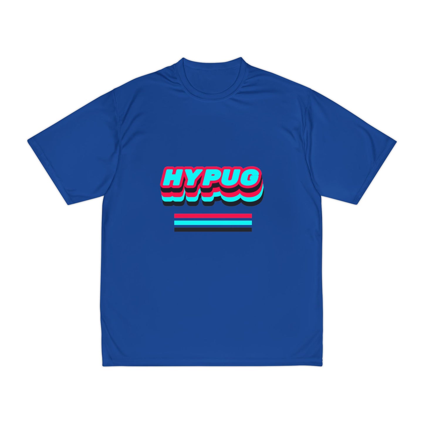 HYPUG Paw Print Performance T‑Shirt — Retro 3D Stripes